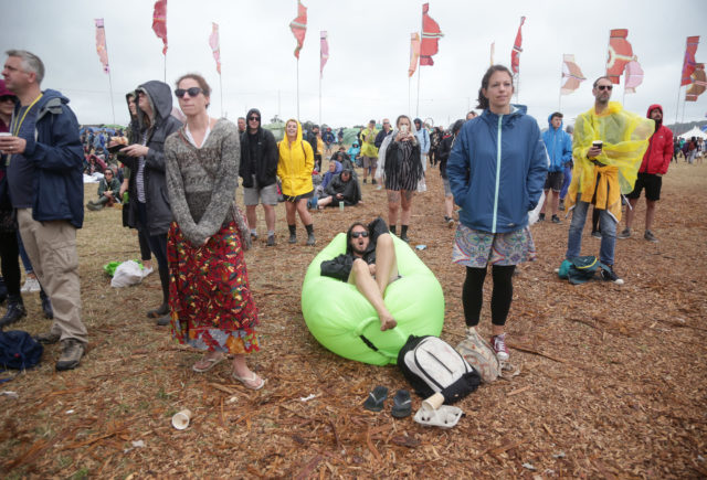 Fans in the crowd at Glastonbury Festival 2017