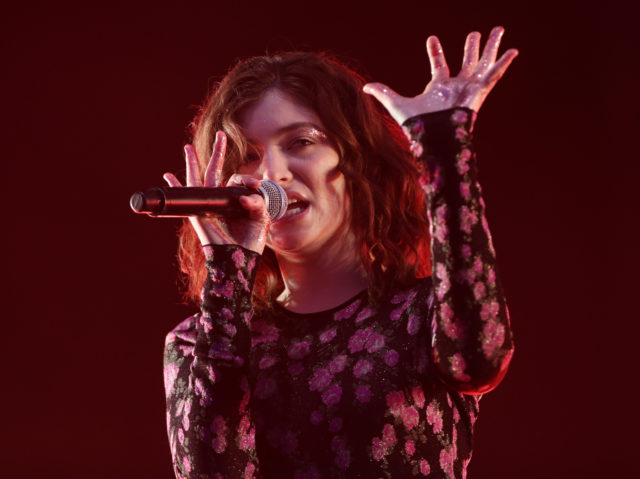 Lorde on stage at Glastonbury