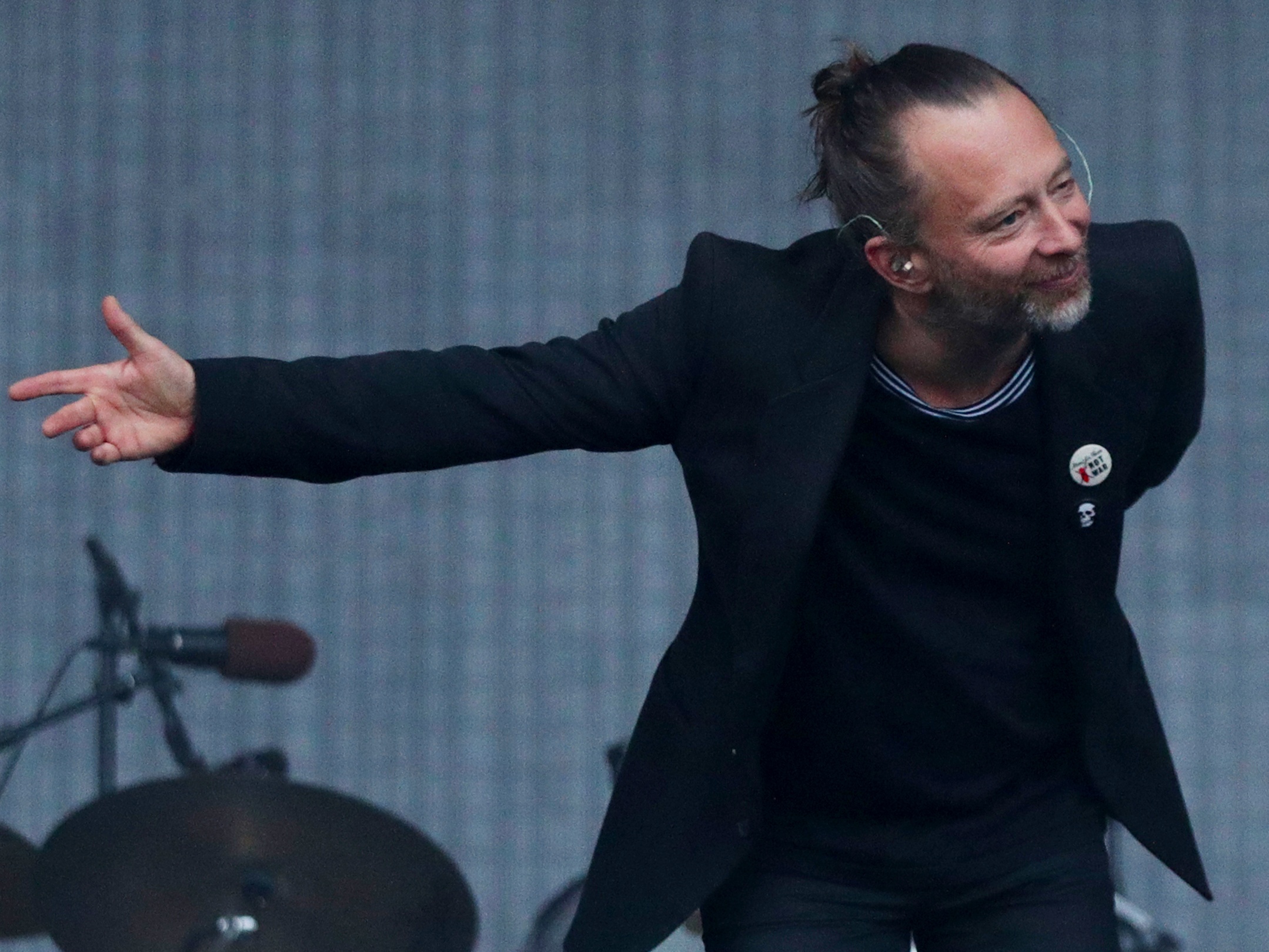 Thom Yorke of Radiohead performs on The Pyramid Stage