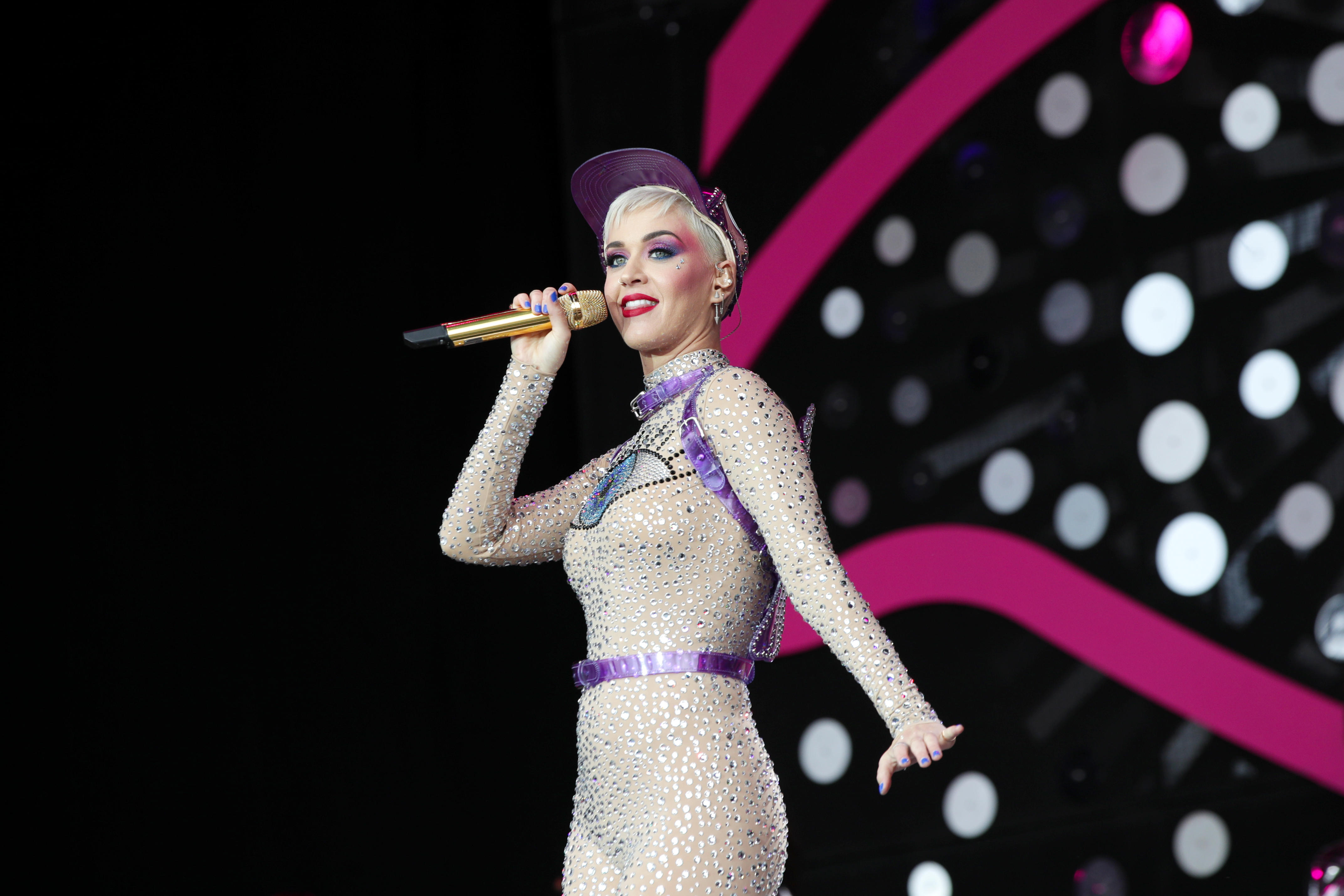 Katy Perry on stage at Glastonbury