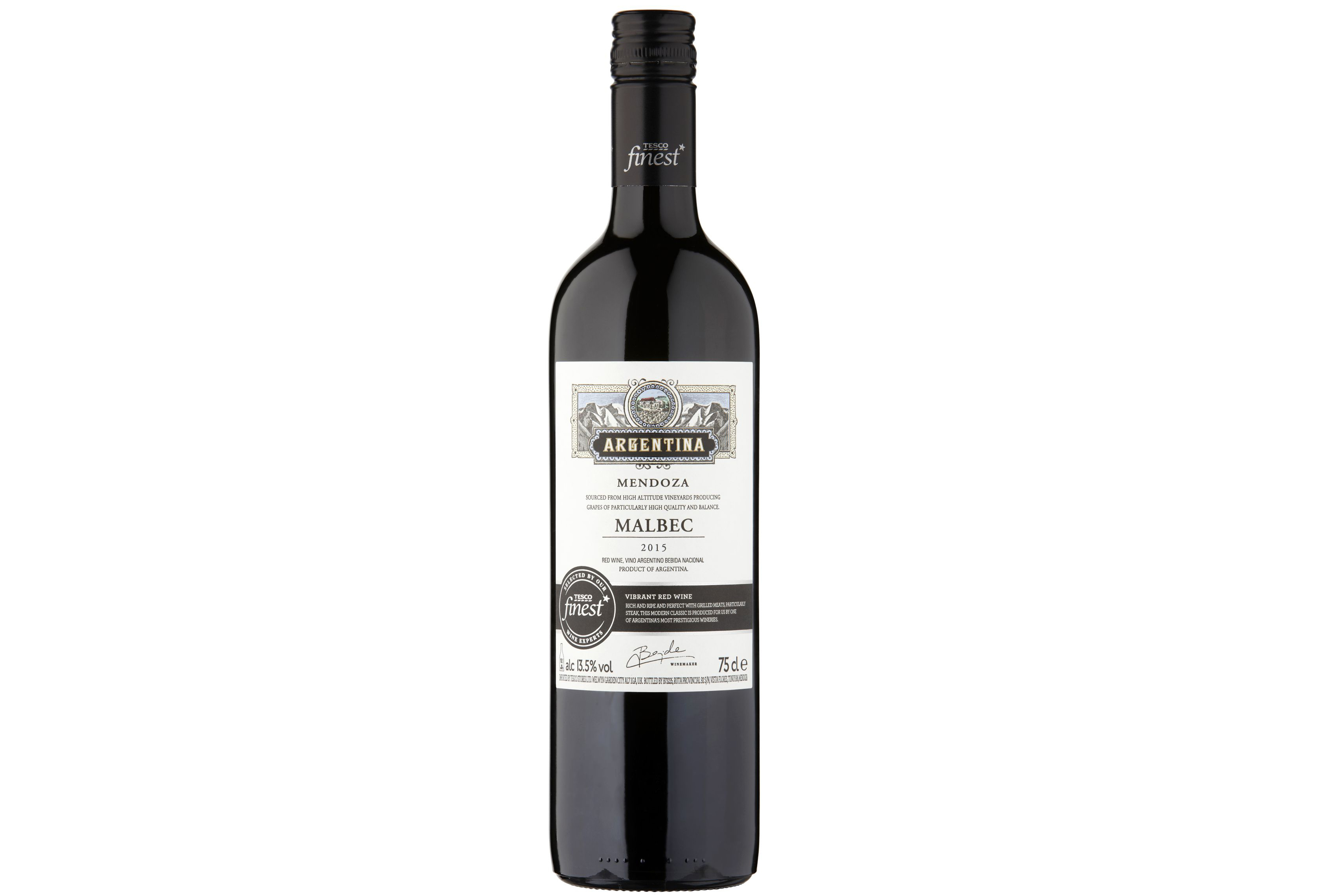 Bottle of Finest Argentinian malbec
