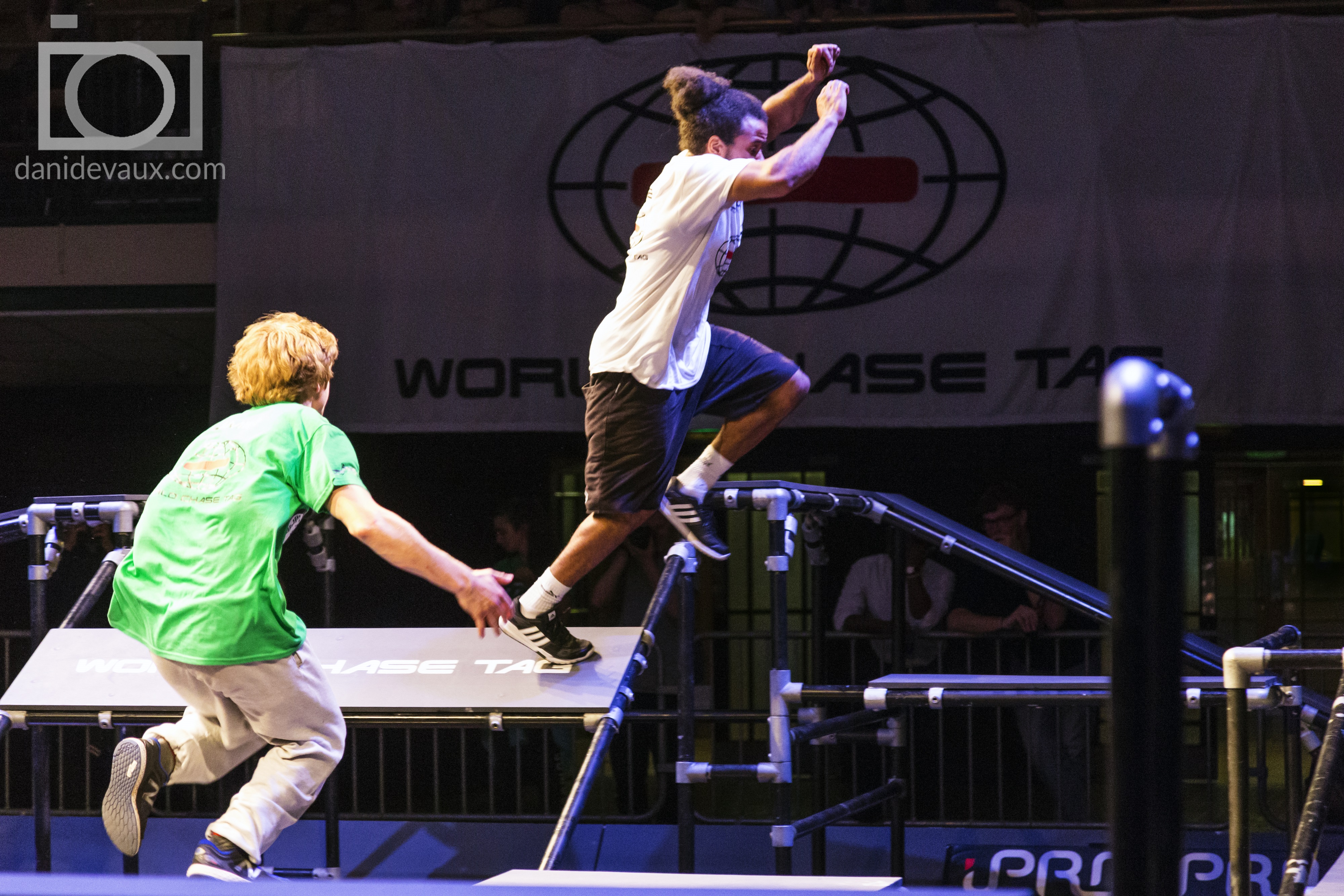 Some of the WCT action as a competitor leaps