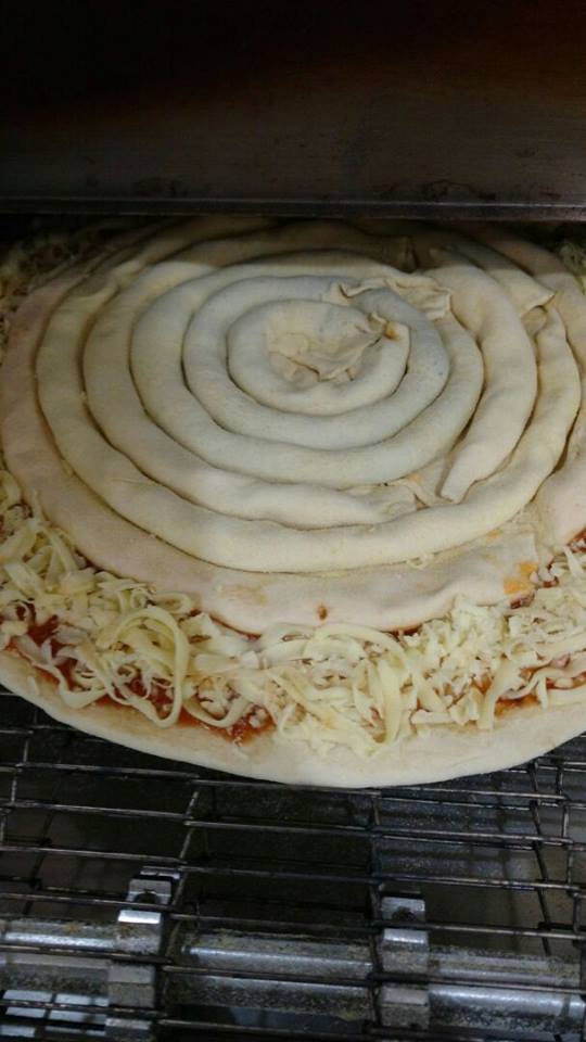 pizza in the oven