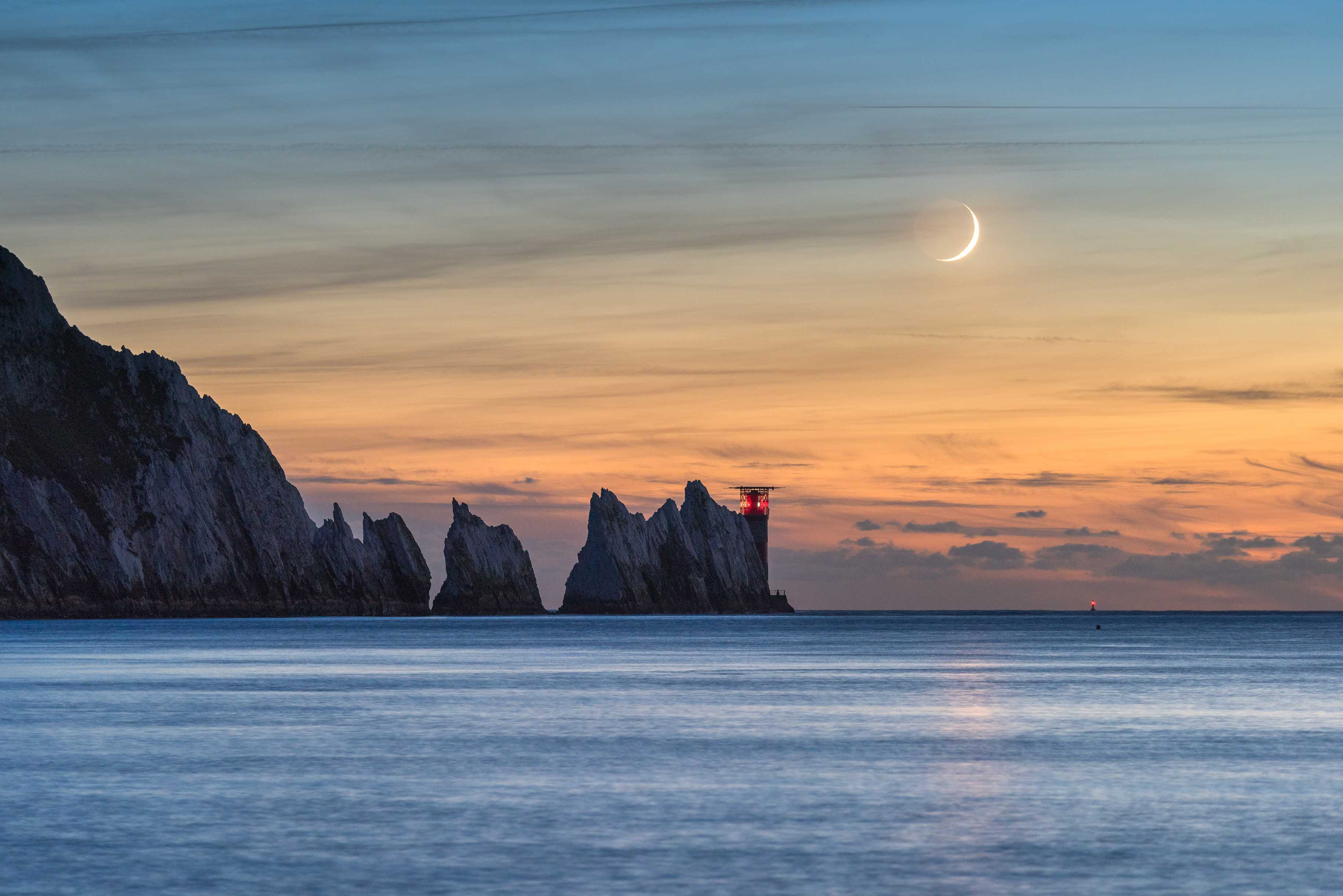 Crescent Moon over the Needles.