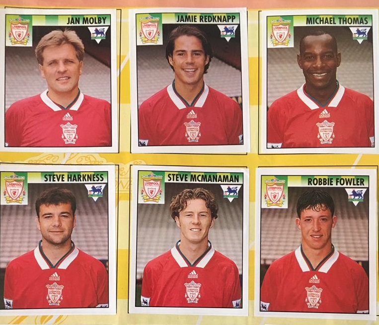 Liverpool footballers from a 1990s Premier League sticker album