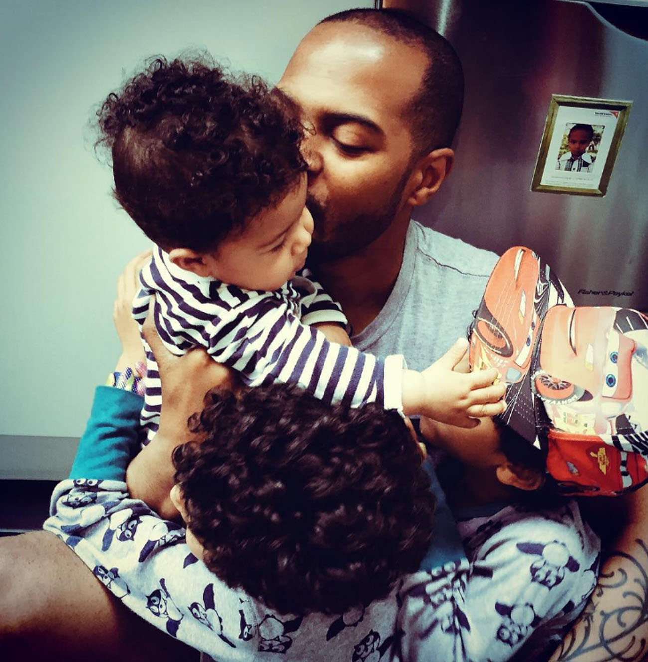 Noel Clarke with his sons