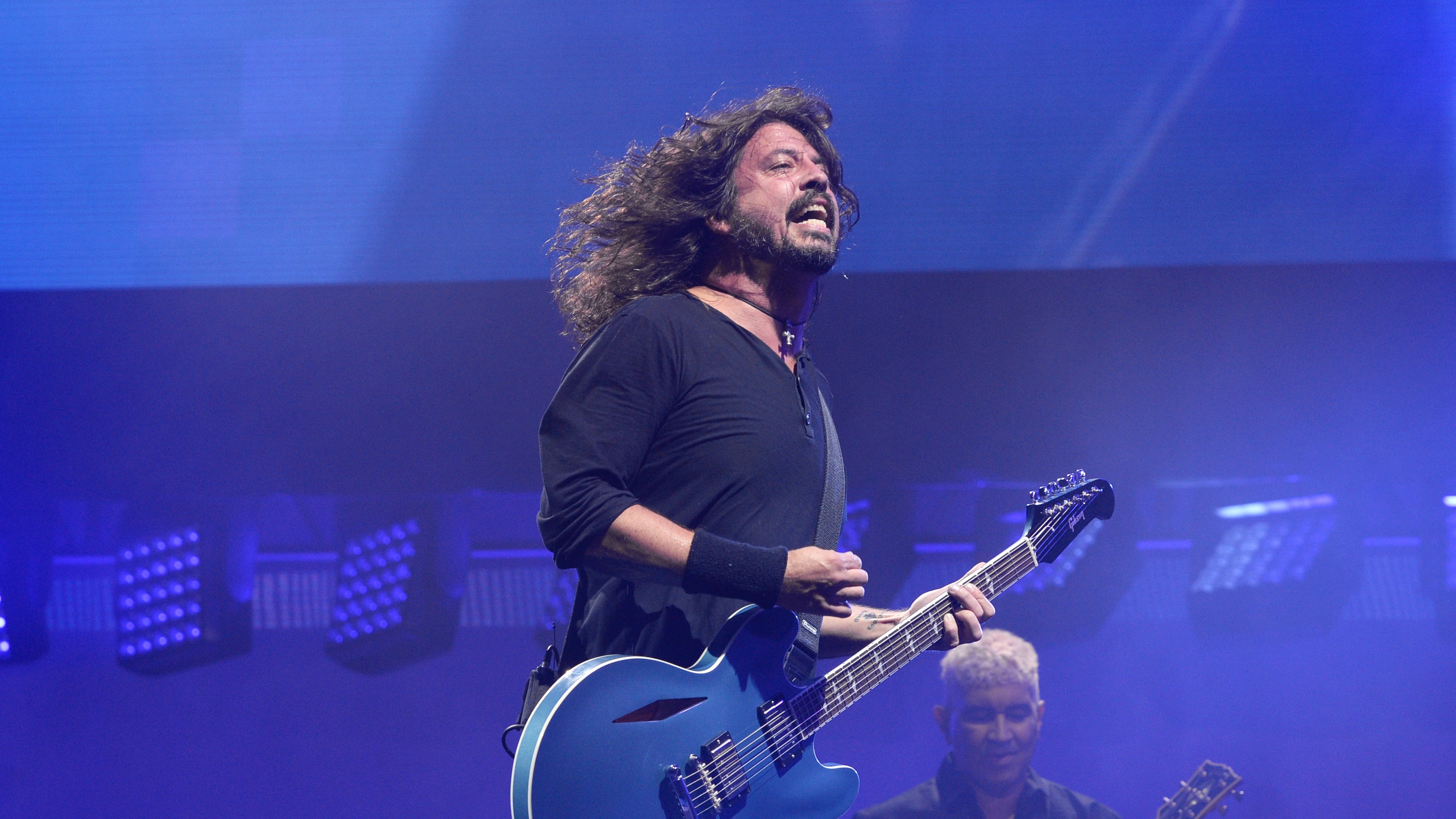 The Foo Fighters on stage at Glastonbury (PA)
