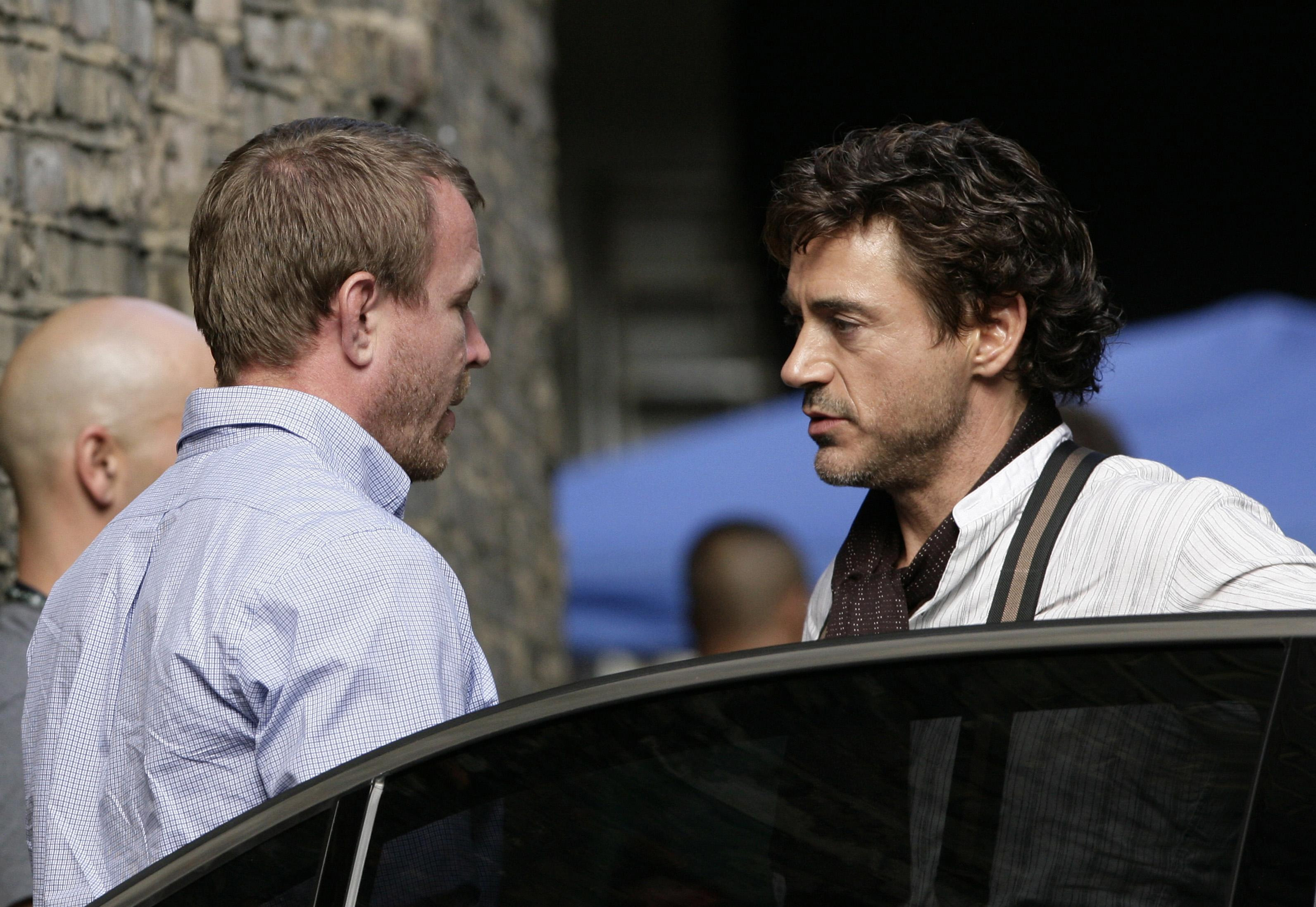 Robert Downey Jr with director Guy Ritchie 