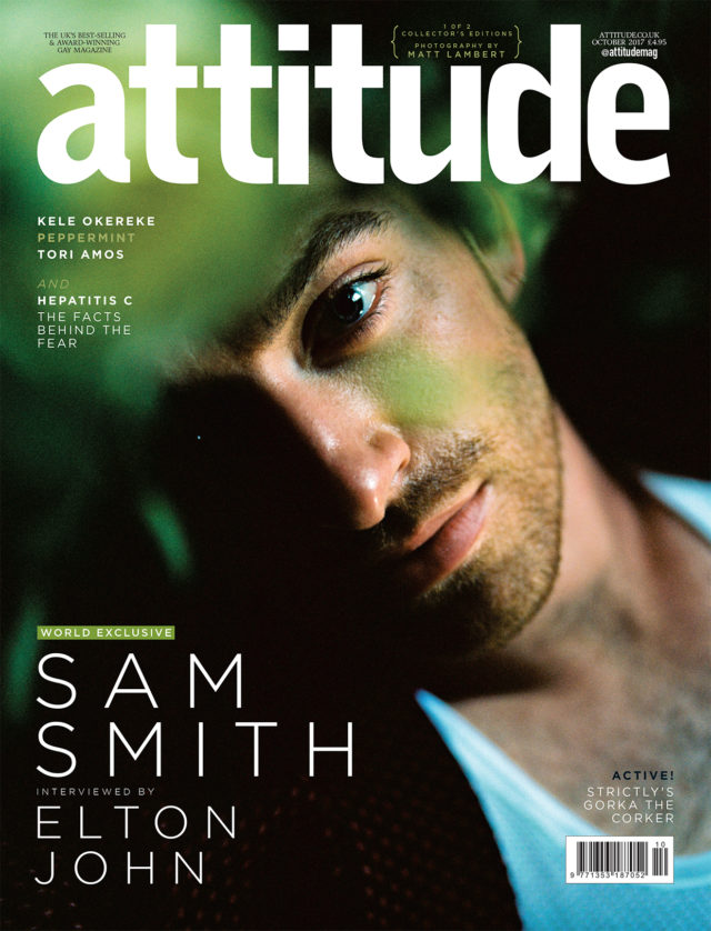Sam Smith on the cover of October's Attitude Magazine 