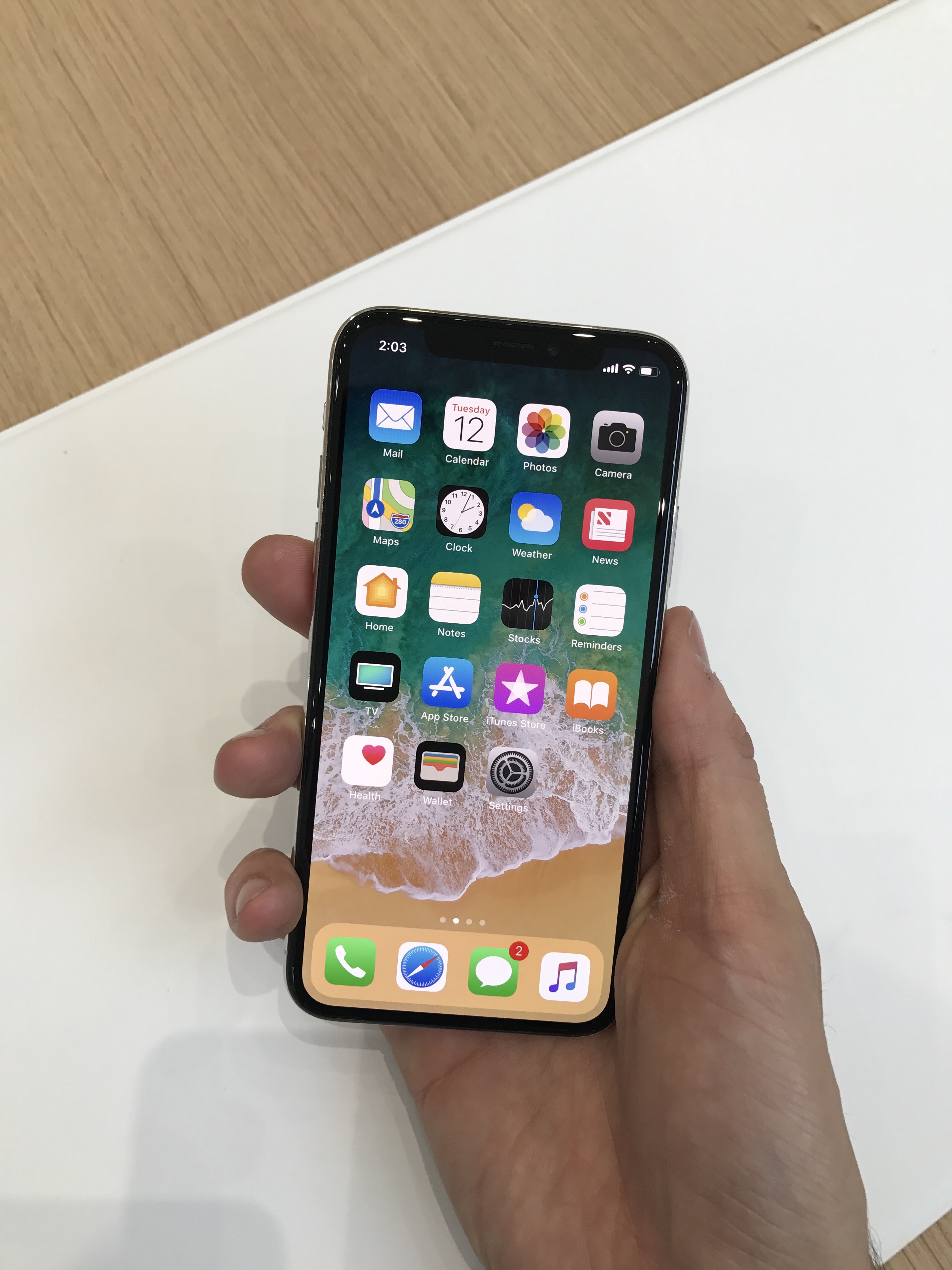 The iPhone X from the front 