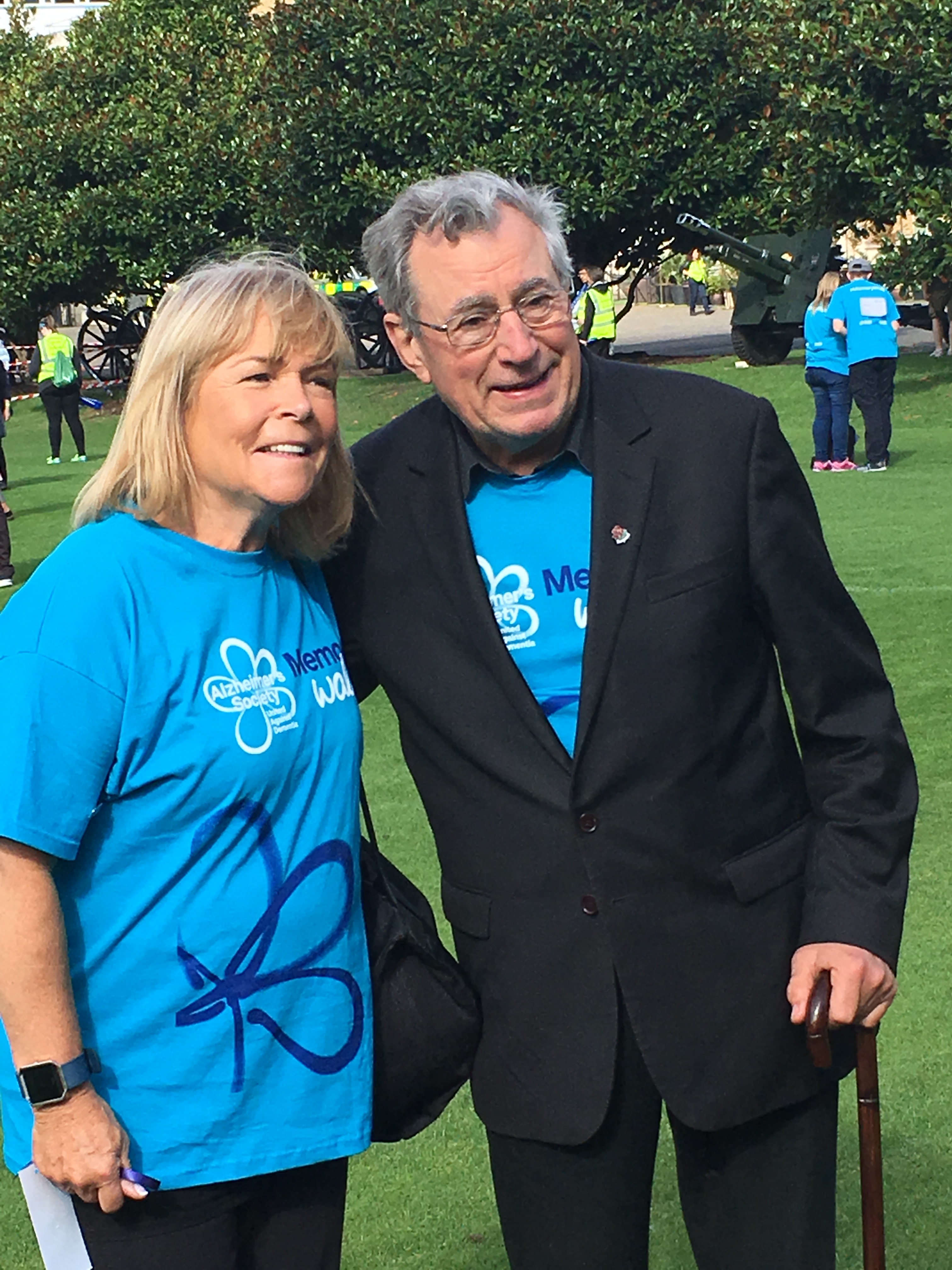 Terry Jones with Linda Robson (Alzheimer's Society)