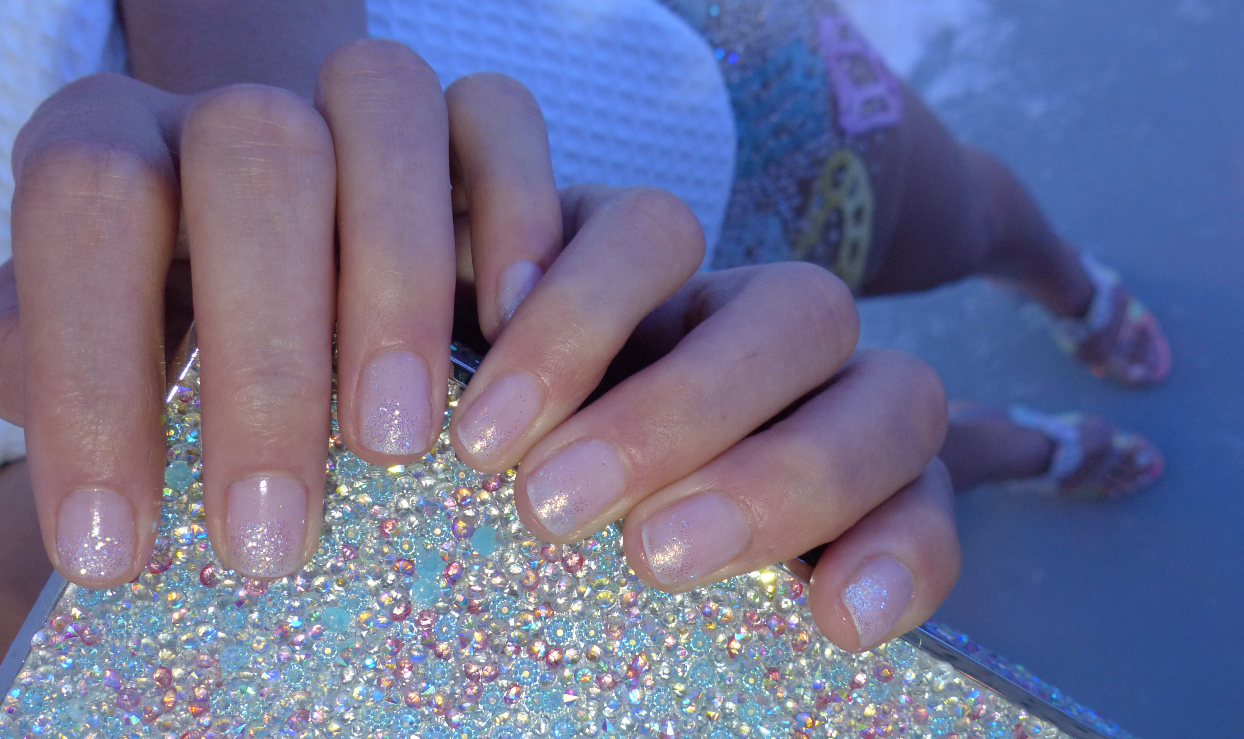 A model's glittery nails at the sophia webster AW17 fashion show (Orly/PA)