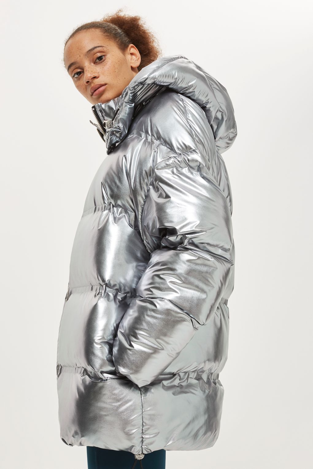 Ivy Park Pewter Bonded Puffer Jacket