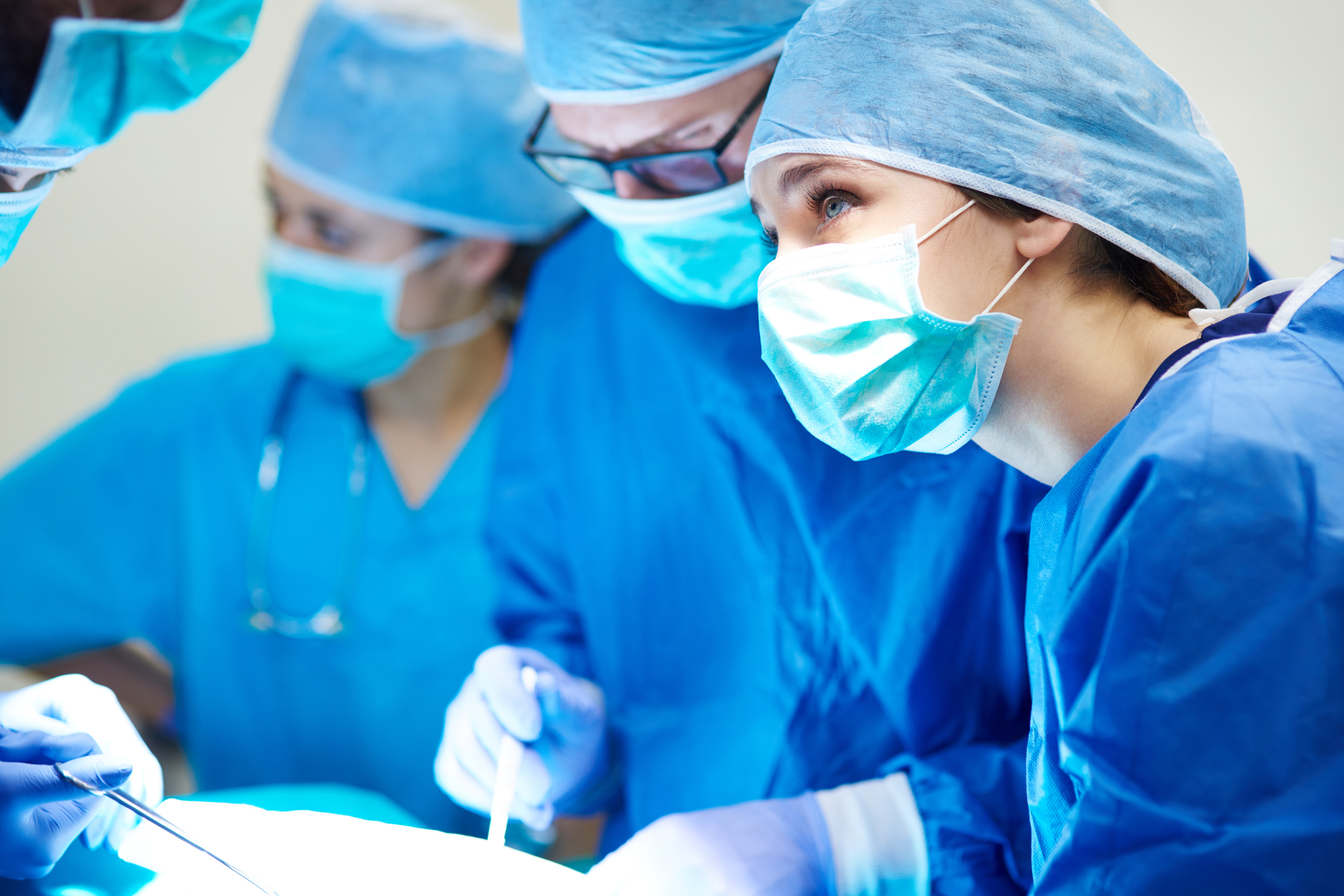 A group of surgeons in gowns and masks before an operation (Thinkstock/PA)