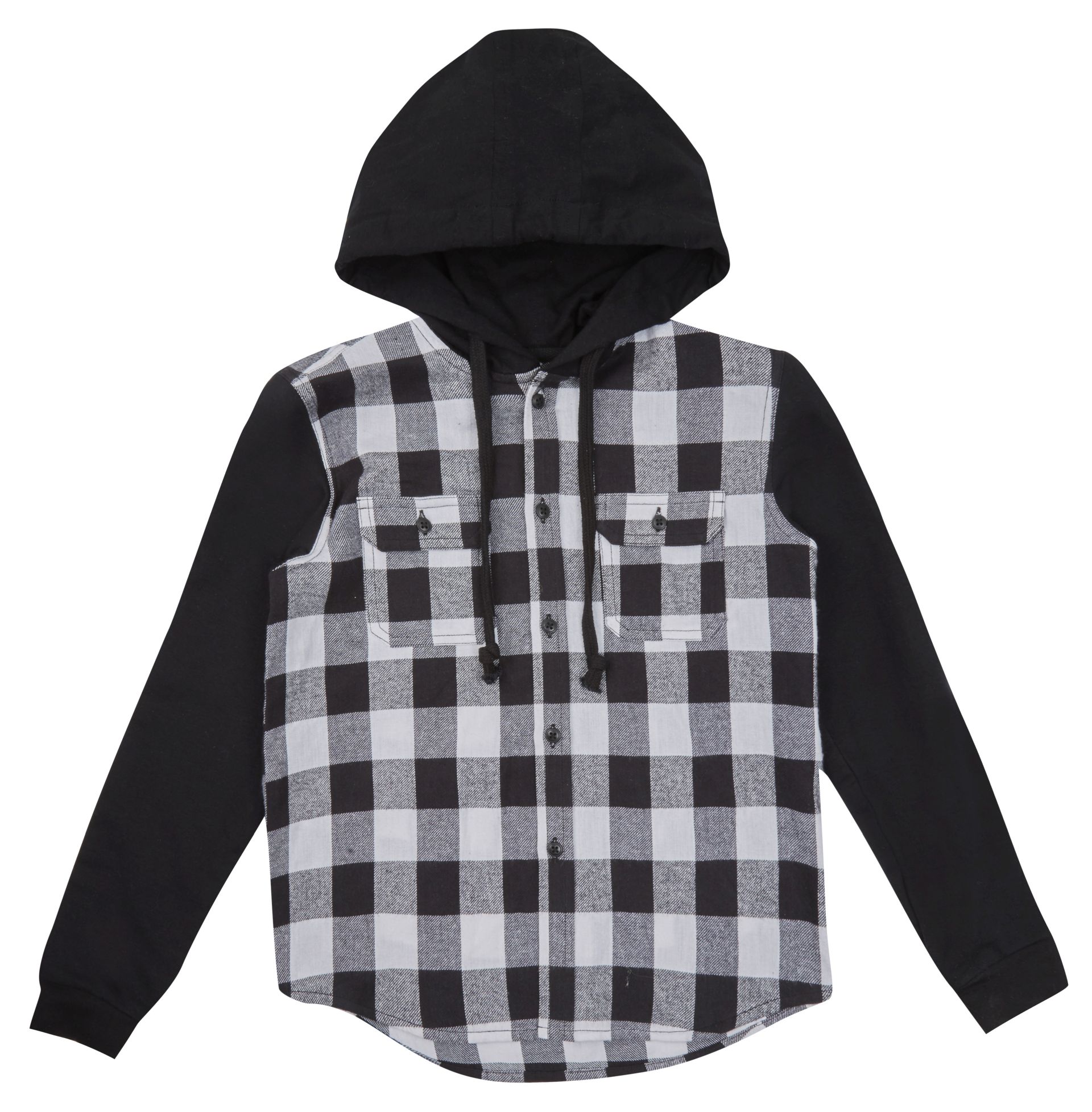 George Mock Layer Hooded Check Shirt, from Asda