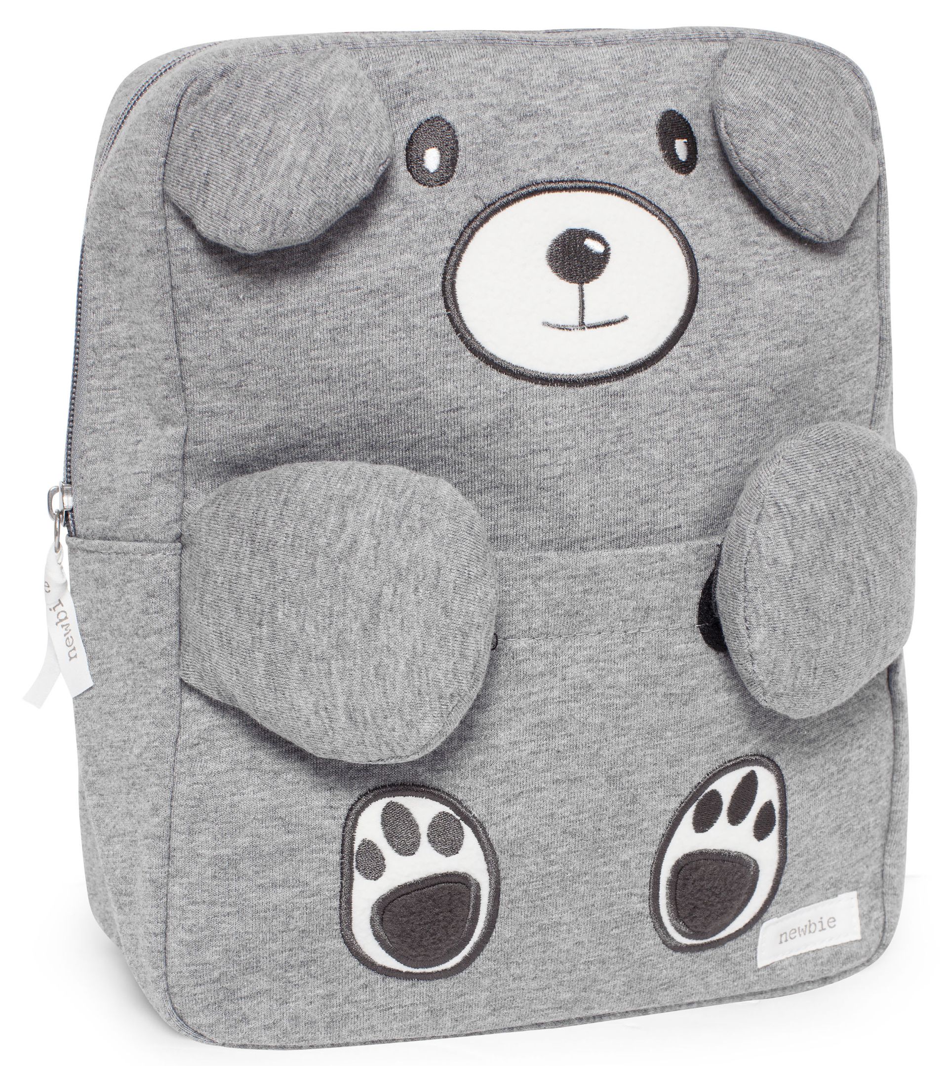 A grey bear backpack by Newbie