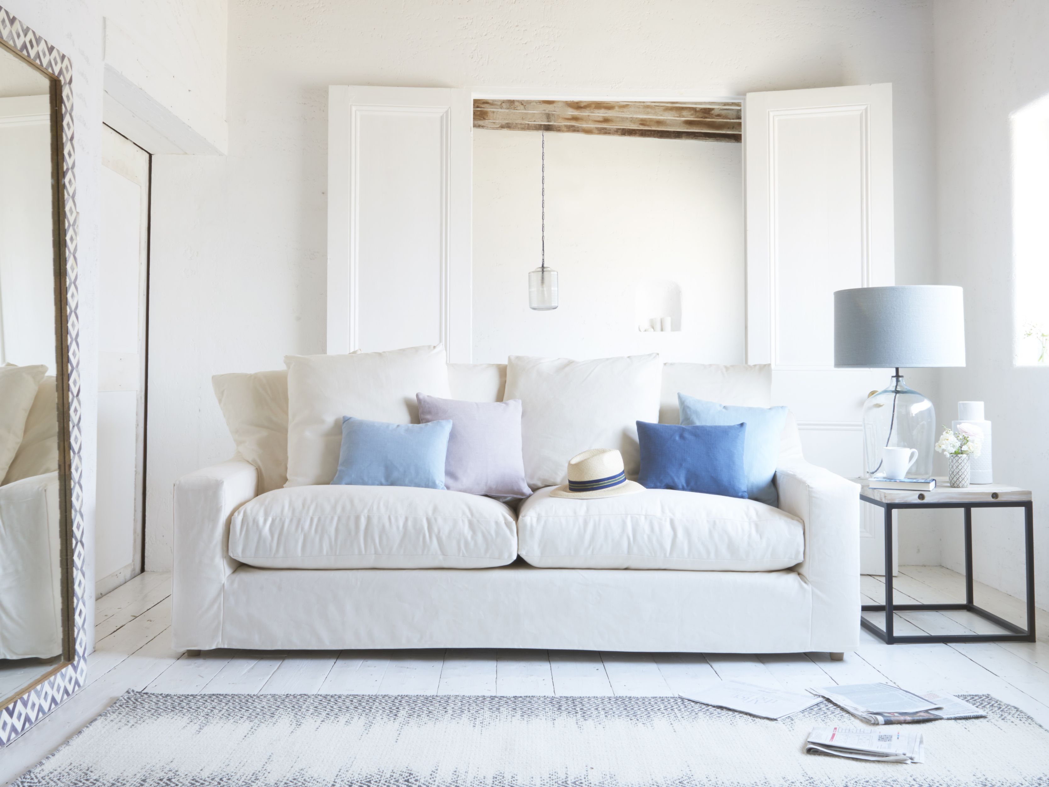 Cloud sofa, in oyster white clever linen removable covers, from £1,195, Loaf (Loaf/PA)
