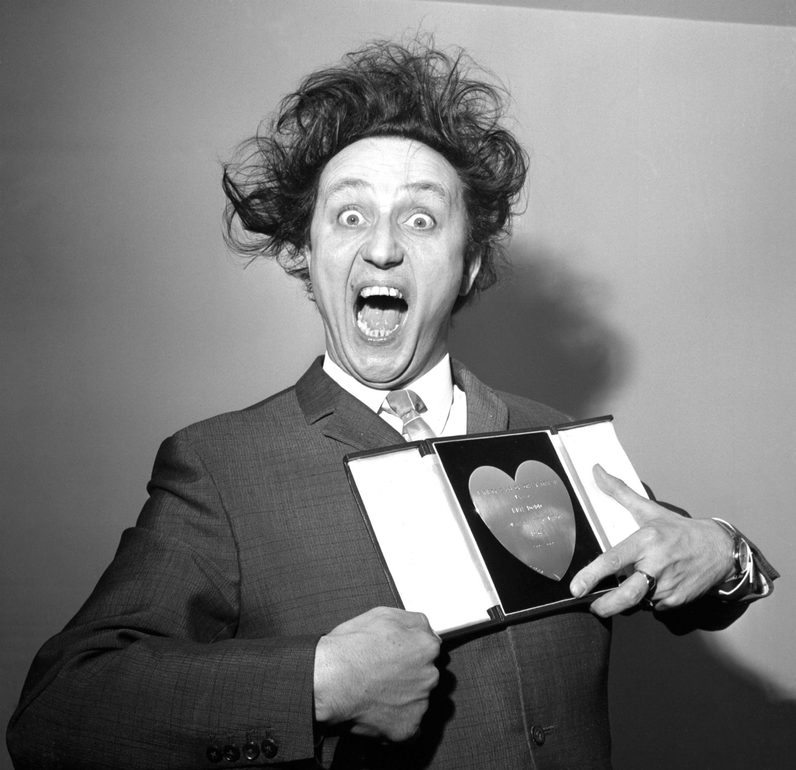 Ken Dodd picks up his Show Business Personality of the Year award in 1966