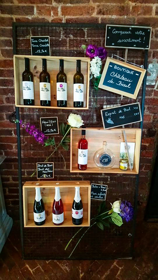 wines at Chateau de Bioul