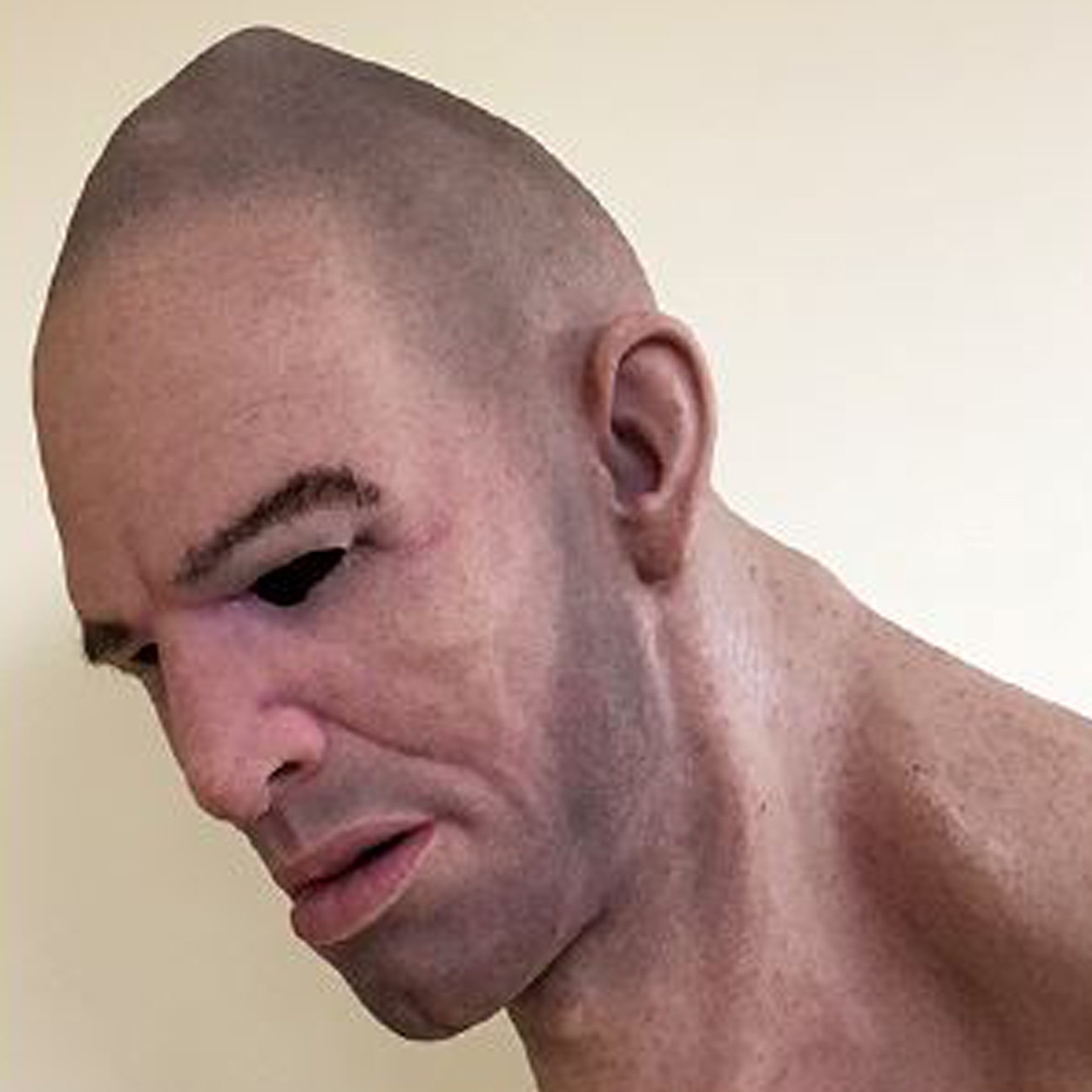 One of the hyper-realistic masks