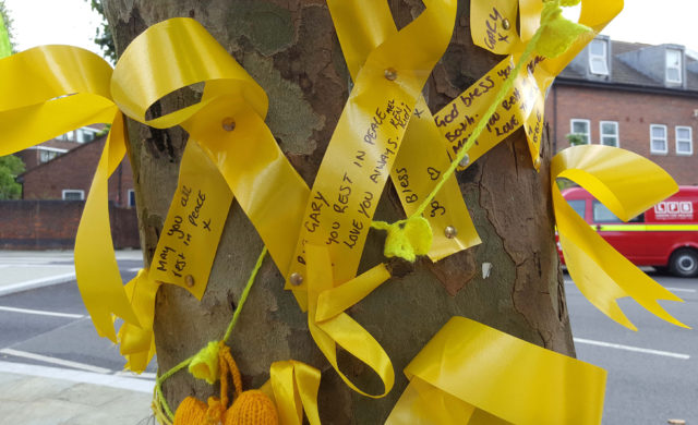 Tributes left close to Notting Hill Methodist Church in Notting Hill, London (Peter Cary/PA)