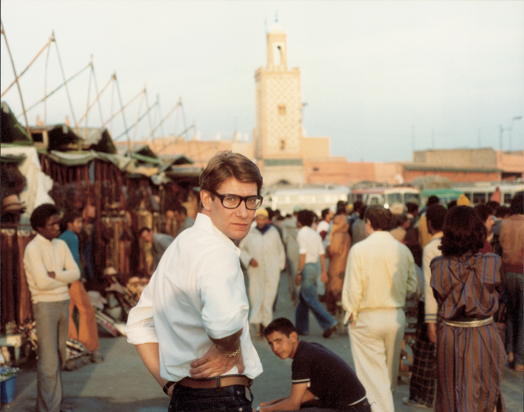 Yves Saint Laurent in Place Djemaa El Fna. (Reginald Gray/PA)