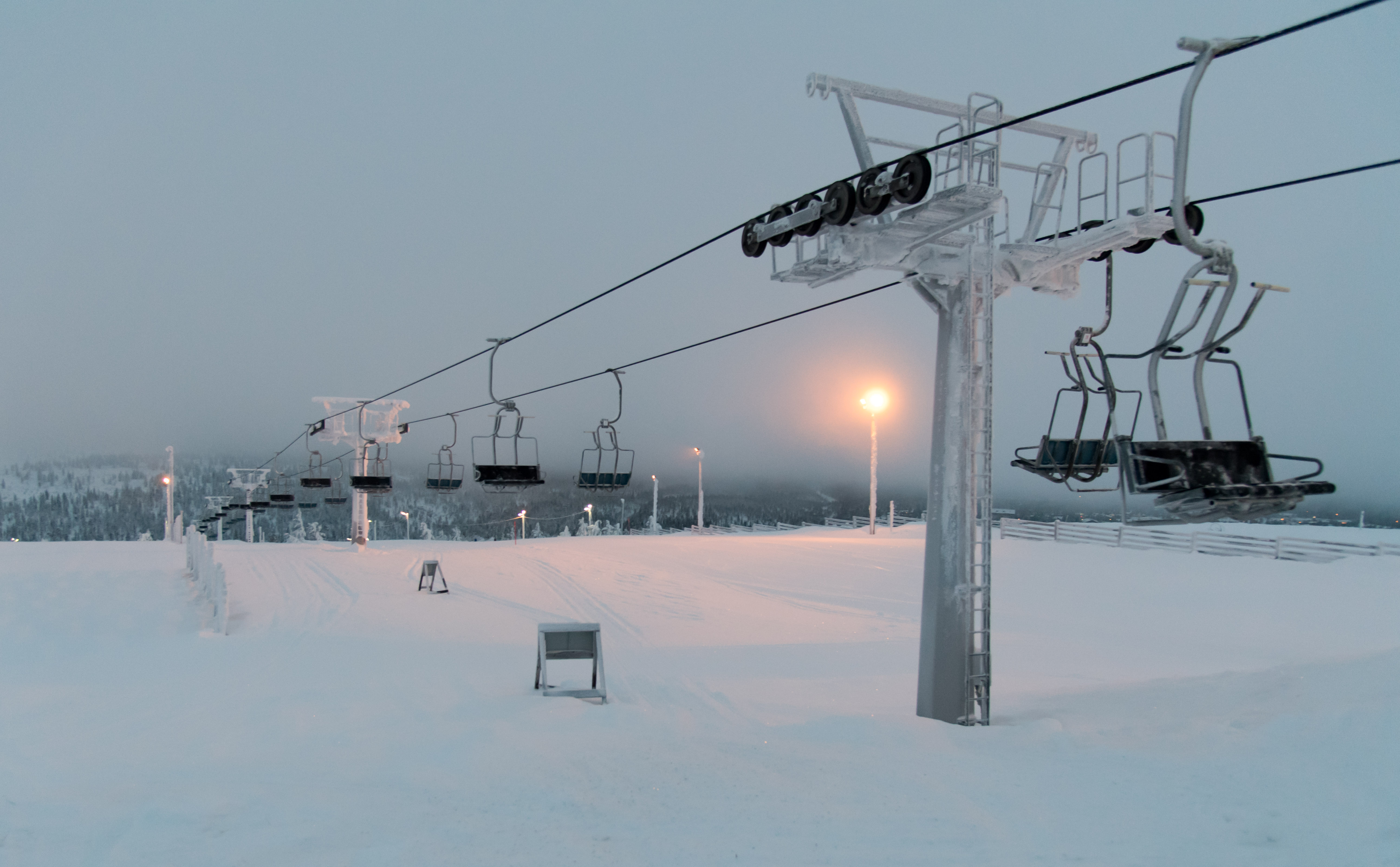 A ski lift in Saariselkä (Sarah Marshall/PA)
