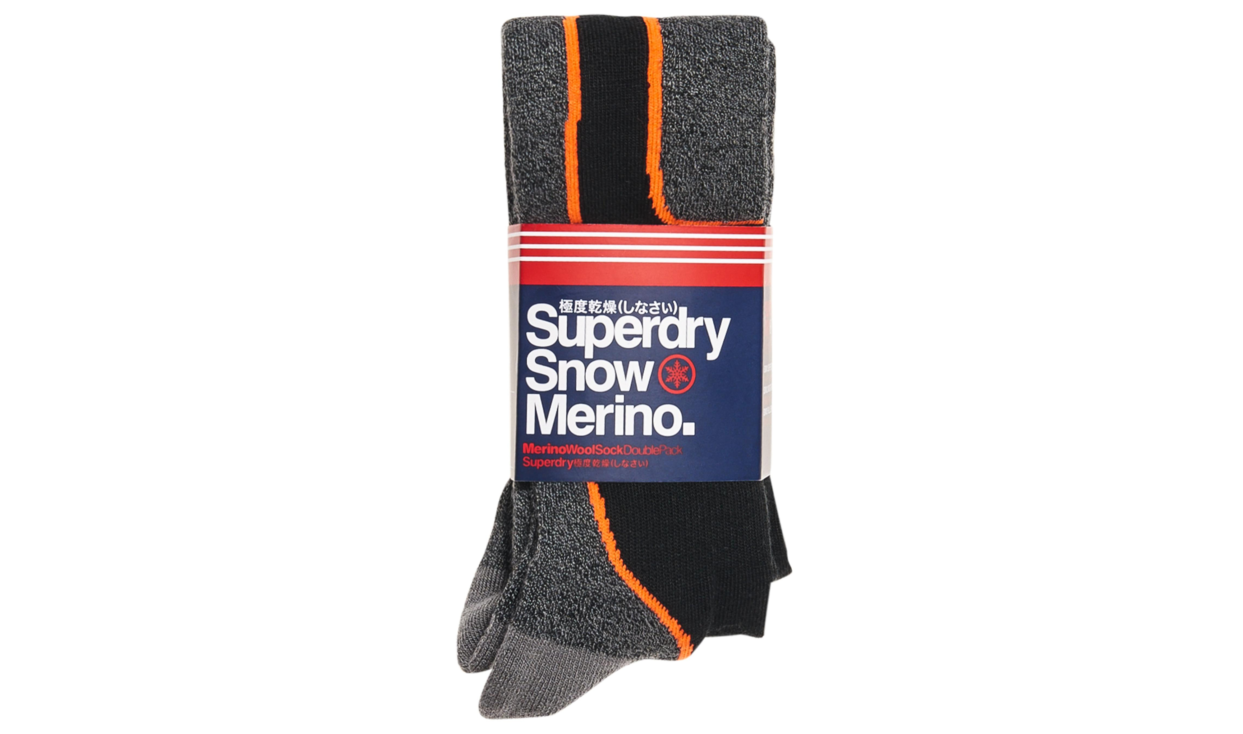 Superdry SD Merino Snow Socks Double Pack Dark Grey