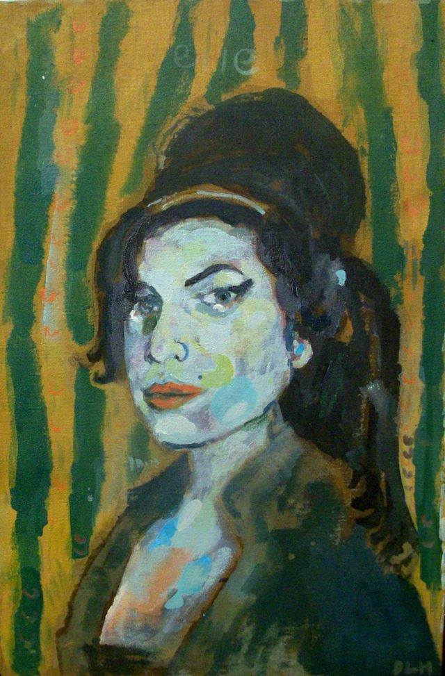Dan Llywelyn Hall's portrait of singer Amy Winehouse (Dan Llywelyn Hall/PA)