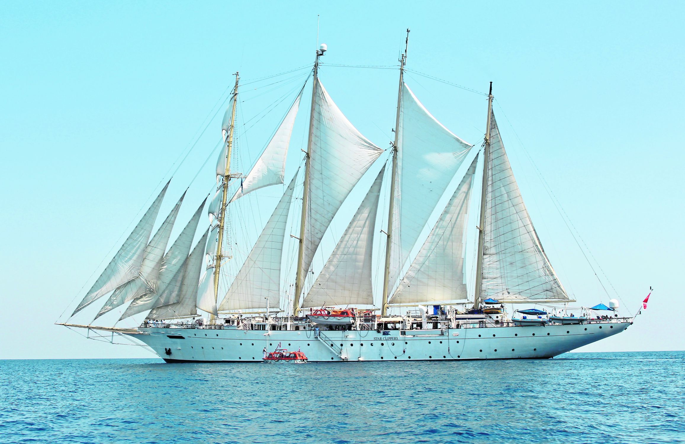 The Star Clipper with sails at full mast (Chris Wiltshire/PA)