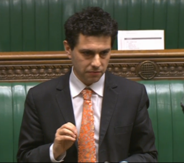 Labour MP Alex Sobel speaking in the House of Commons during a debate on Holocaust Memorial Day