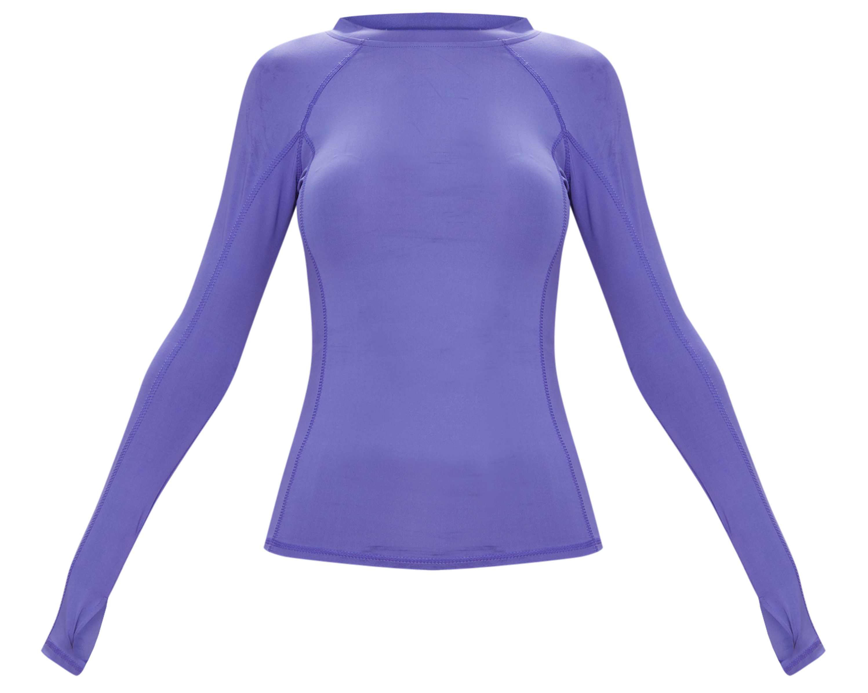 PrettyLittleThing Purple Long Sleeve Gym Top