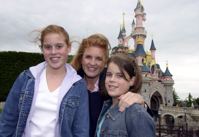The Duchess of York with Beatrice (left) and Eugenie, who celebrated her 11th birthday at Disneyland in Paris (PA)