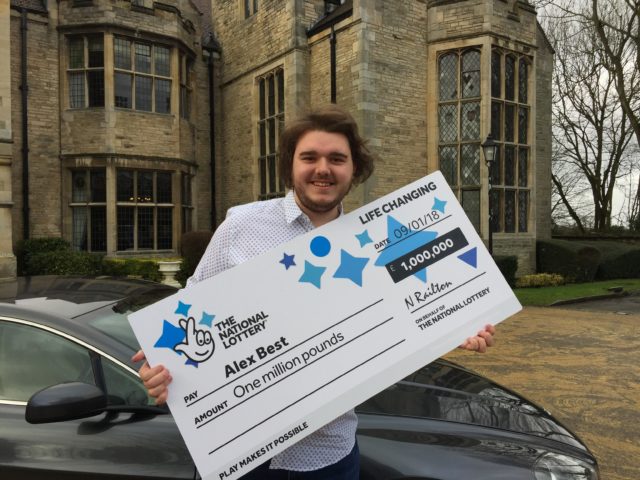 Alex Best collected his cheque at Redworth Hall Hotel (Tom Wilkinson/PA)