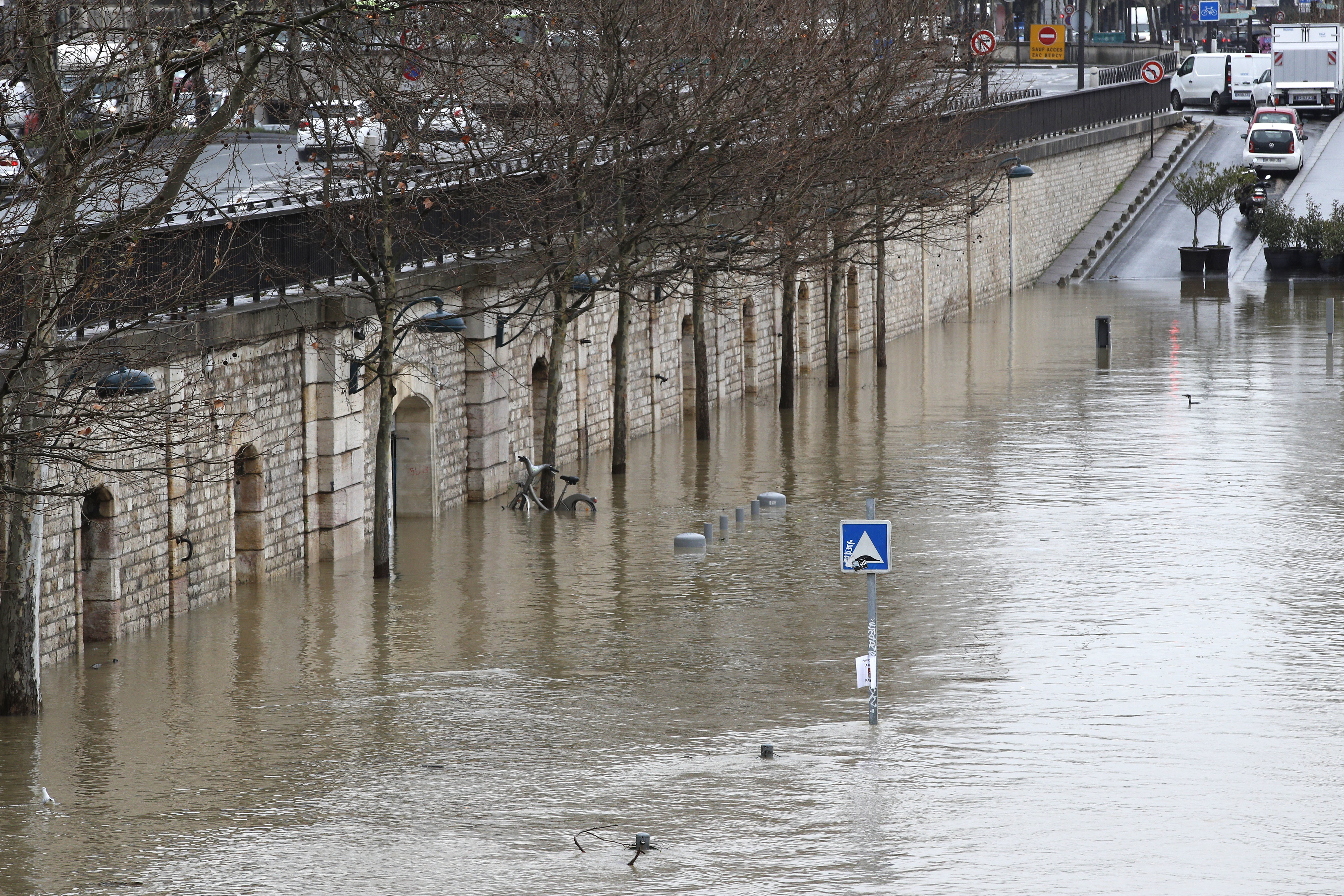 The banks of the River Seine are flooded in Paris (Christophe Ena/AP)