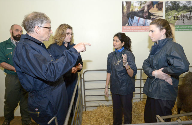 Bill Gates and International Development Secretary Penny Mordaunt at the University of Edinburgh
