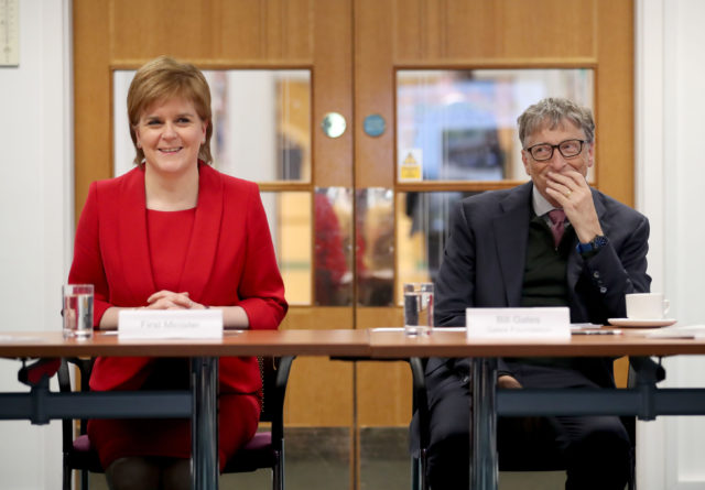 Nicola Sturgeon and Bill Gates heard about health projects in Africa (Jane Barlow/PA)