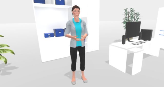 A therapist guides a patient through virtual reality treatment (Oxford VR/PA)