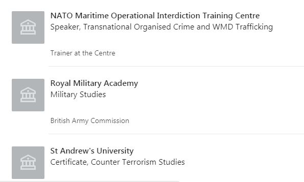 The listing on Henry Bolton's LinkedIn profile has been changed