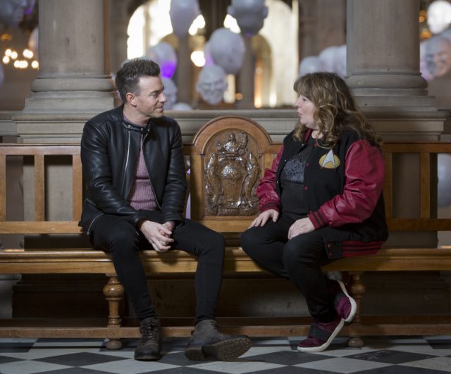 Comedians Des Clarke and Janey Godley visited Kelvingrove Museum in Glasgow to talk about mental health (Marc Turner/PA)