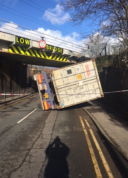 A lorry smashed into a bridge in Birmingham on Wednesday (Network Rail/PA)