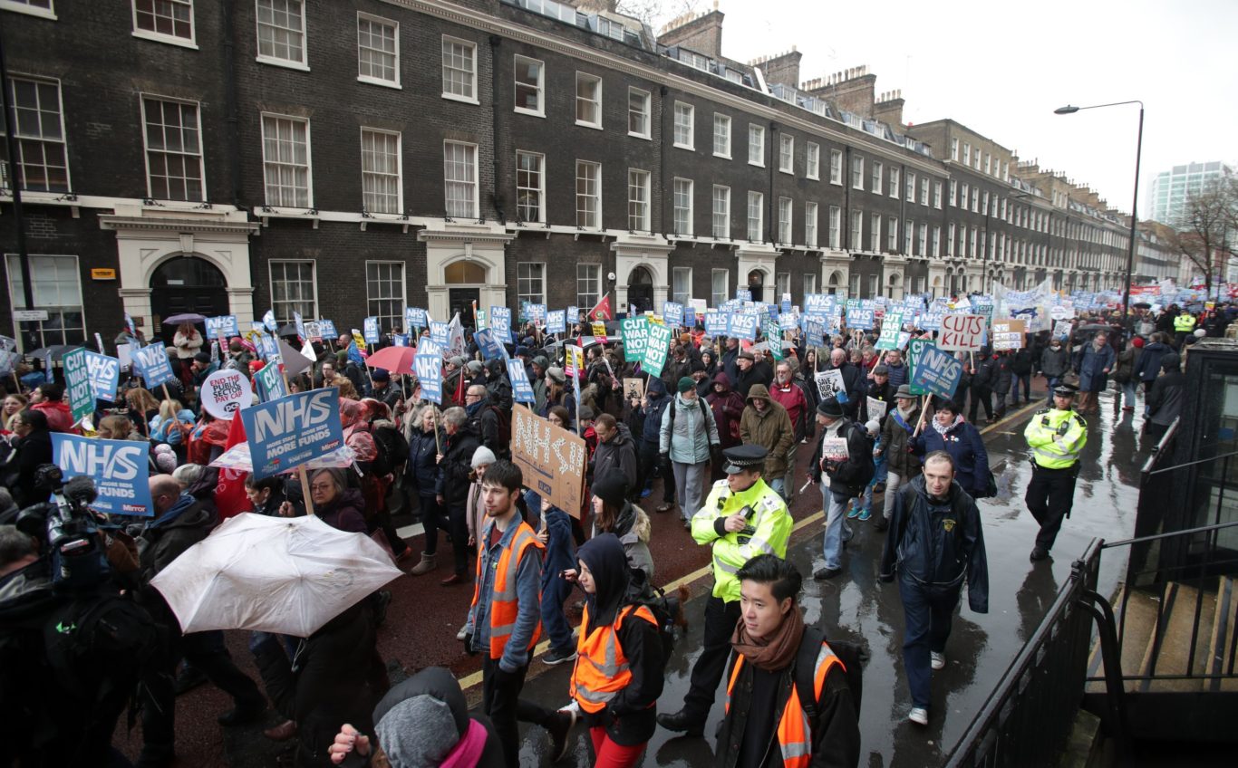 The protest hits Downing Street (Yui Mok/PA)