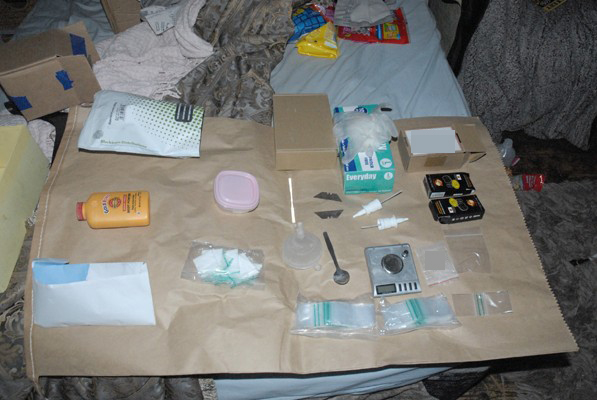 Materials found at the home of Kyle Enos (National Crime Agency/PA)