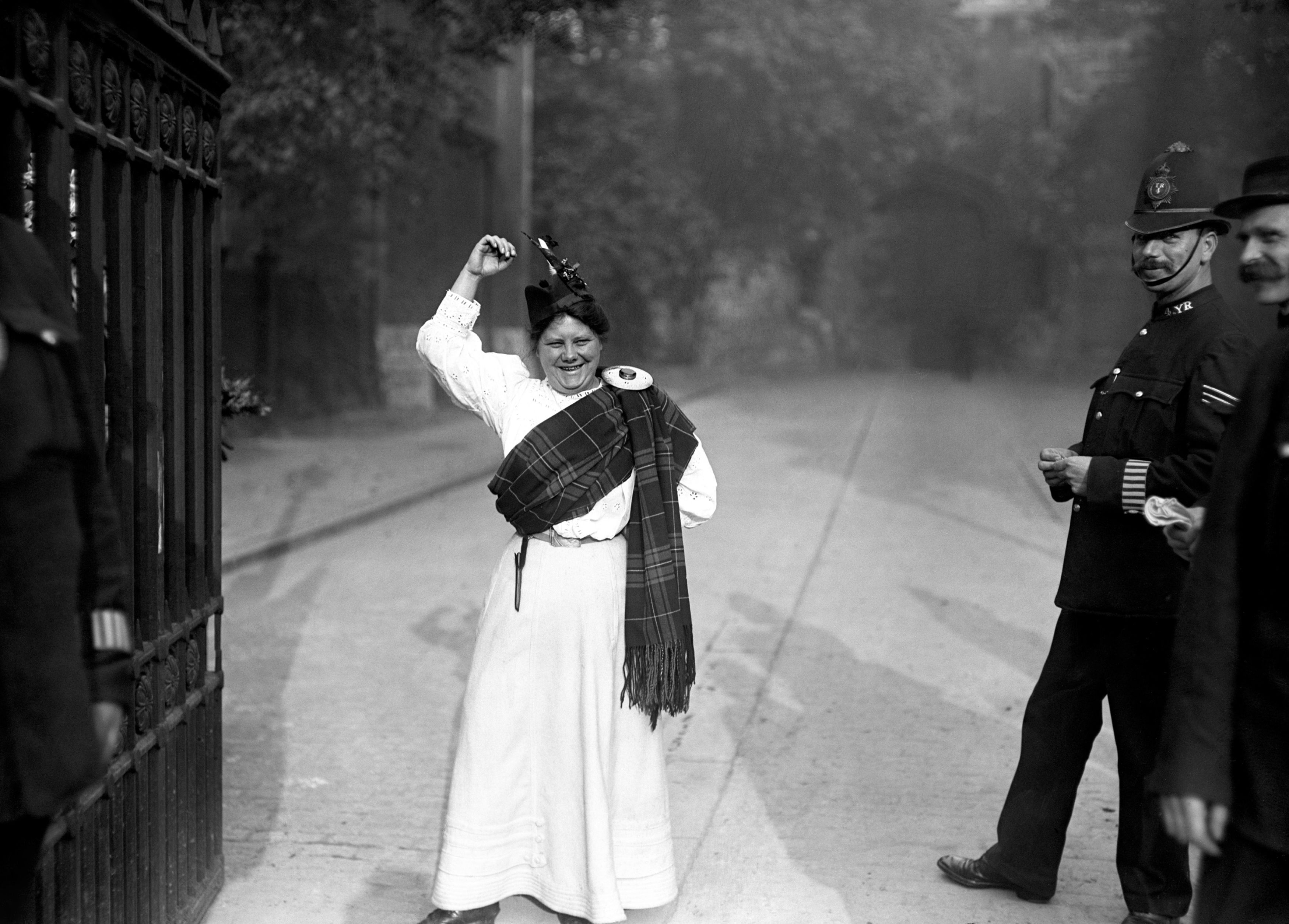 Manchester-born Flora Drummond, who was known for dramatic stunts, a militant attitude to suffrage, and rallying speeches (PA)