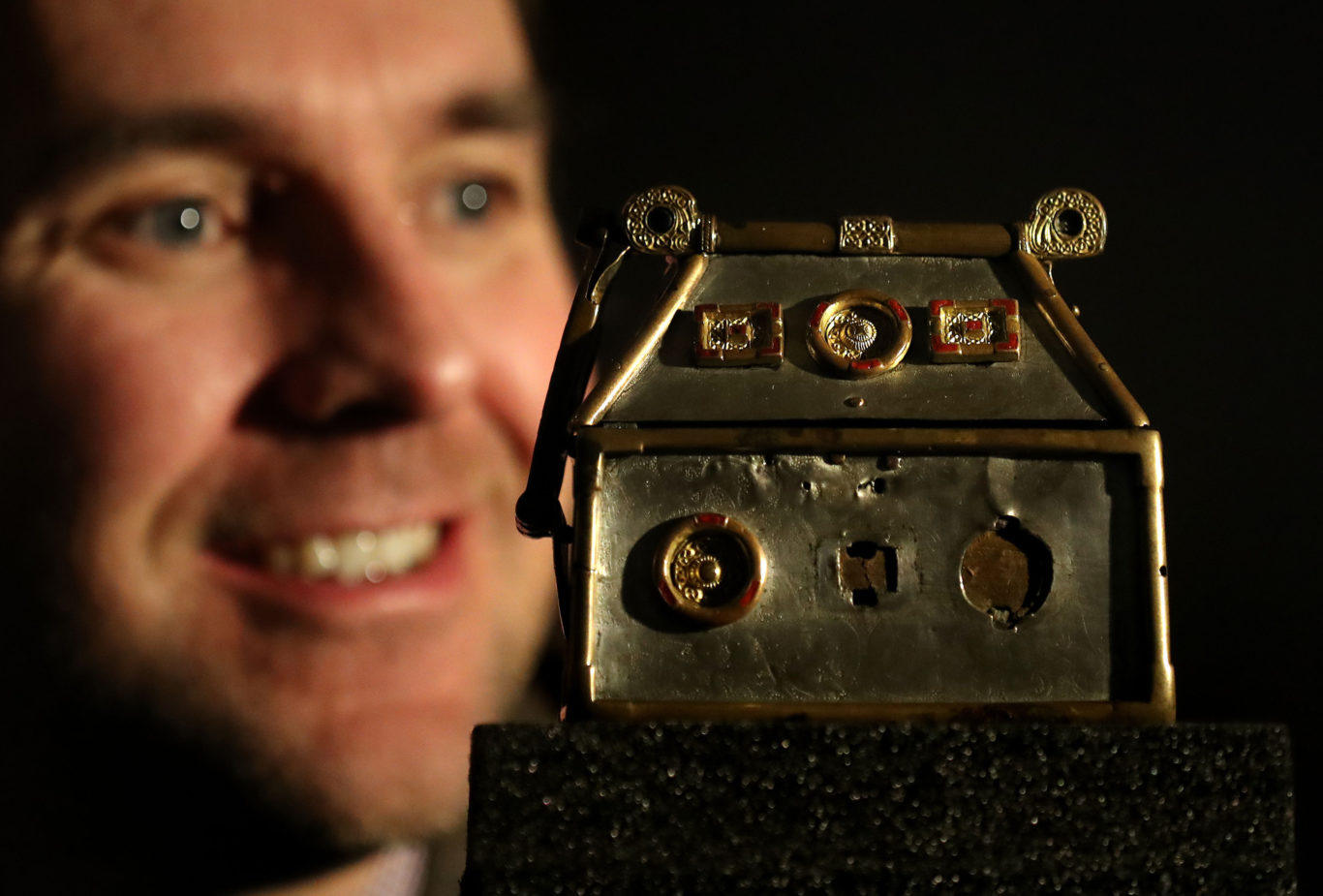 Dr Martin Goldberg with the Monymusk Reliquary, part of a new research project (Andrew Milligan/PA)