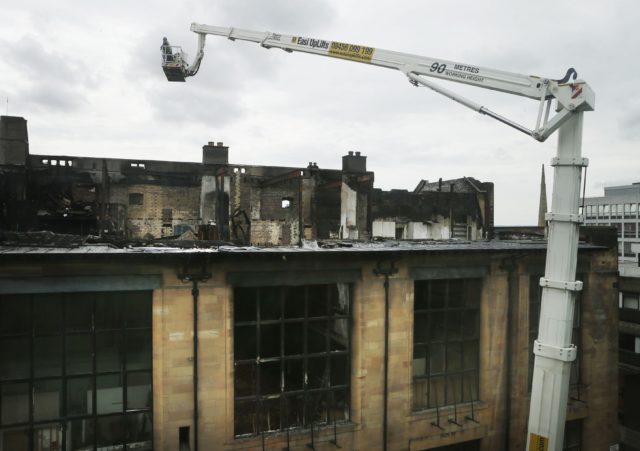 A 2014 fire extensively damaged the Mackintosh-designed Glasgow School of Art (Danny Lawson/PA)