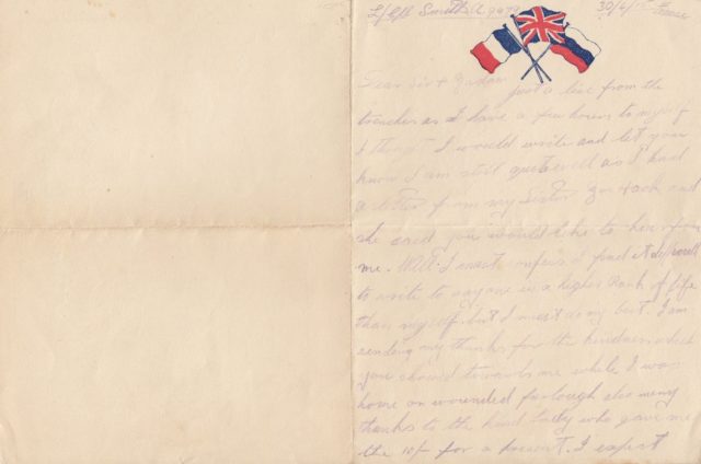 Letter written by Pte Alfred Smith from the trenches (Henry Aldridge and Son/PA)