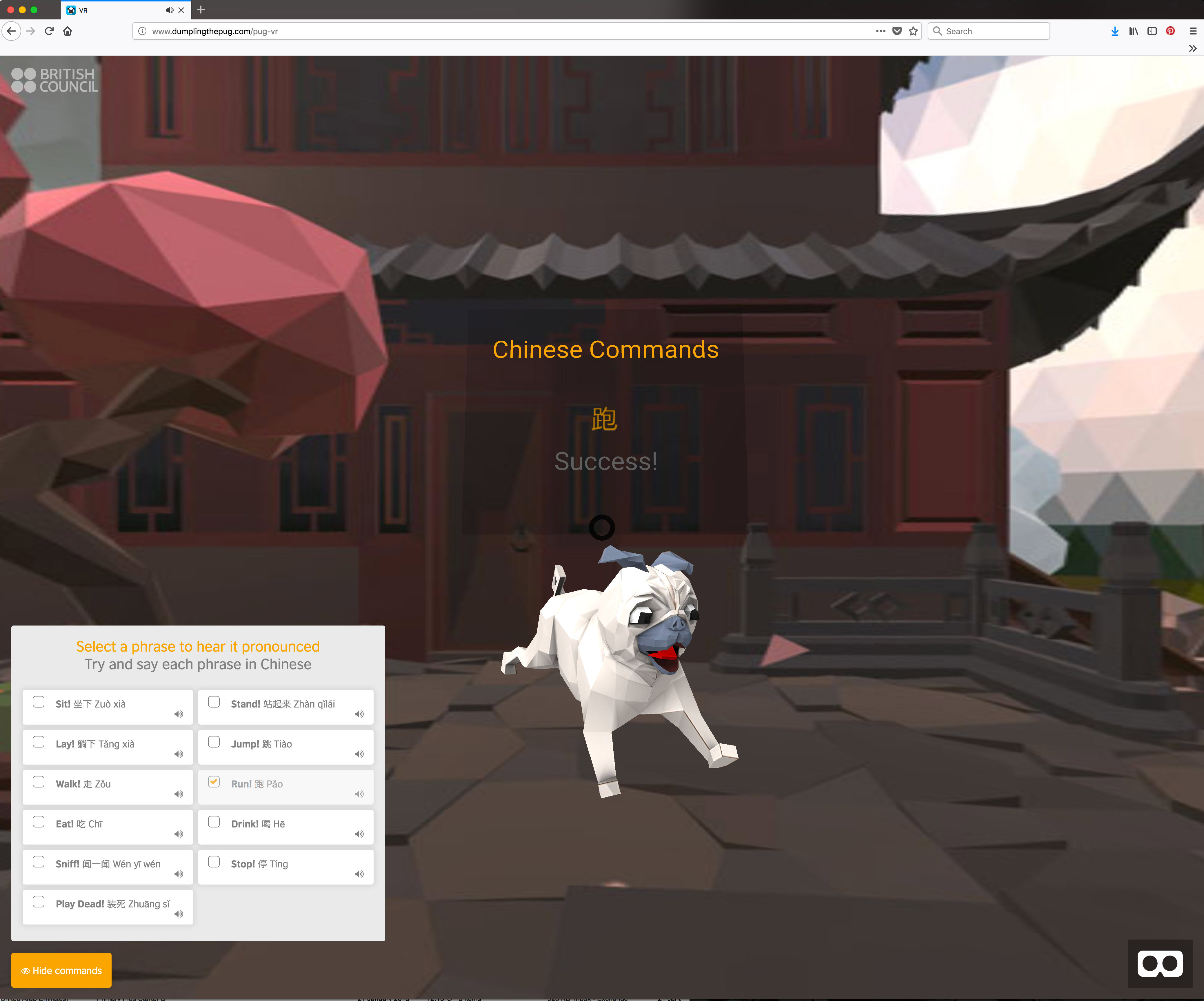 A new virtual dog has been created to help children learn Mandarin (British Council/Thoughtful /PA)