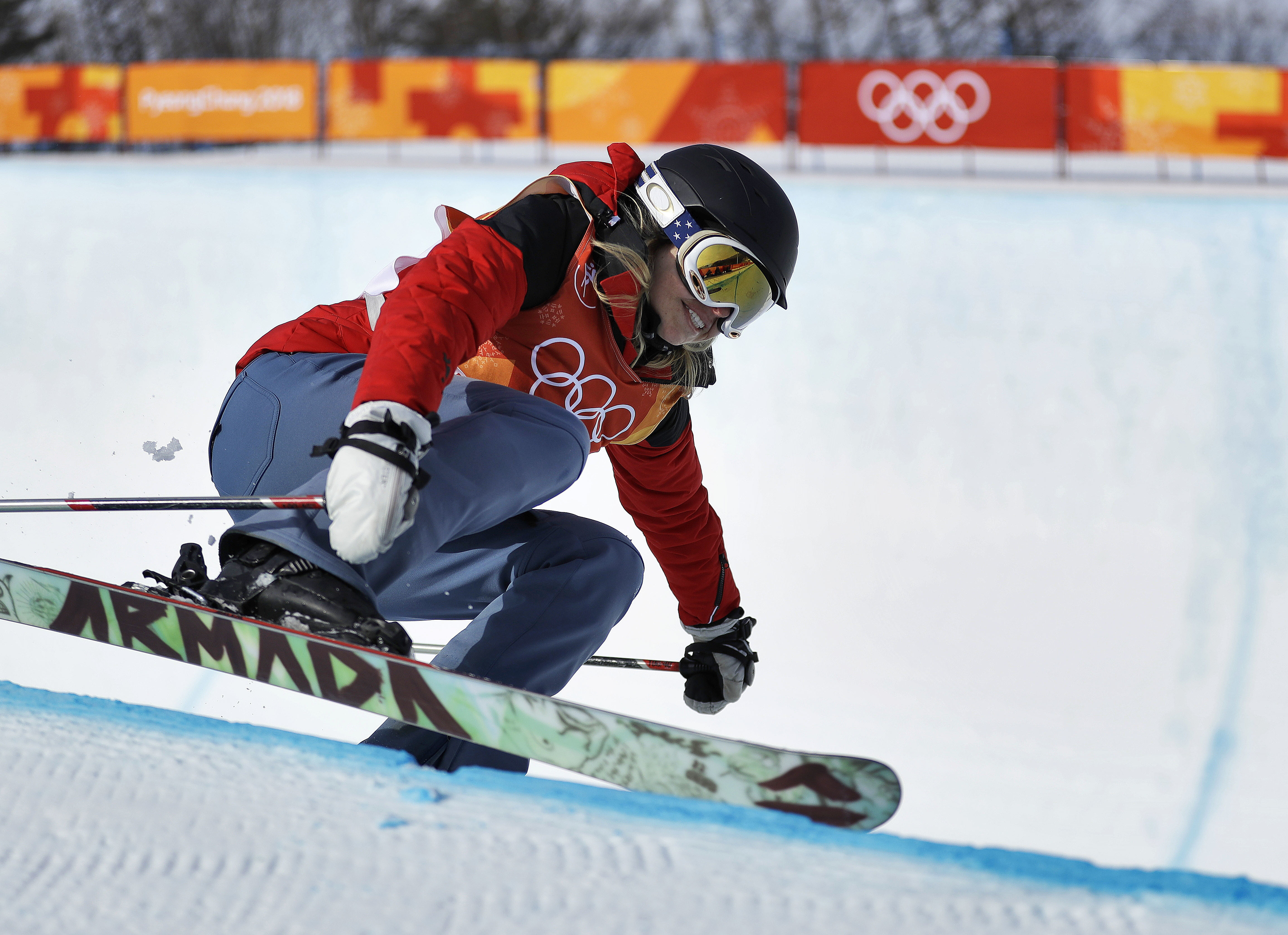 Swaney on the side of the halfpipe