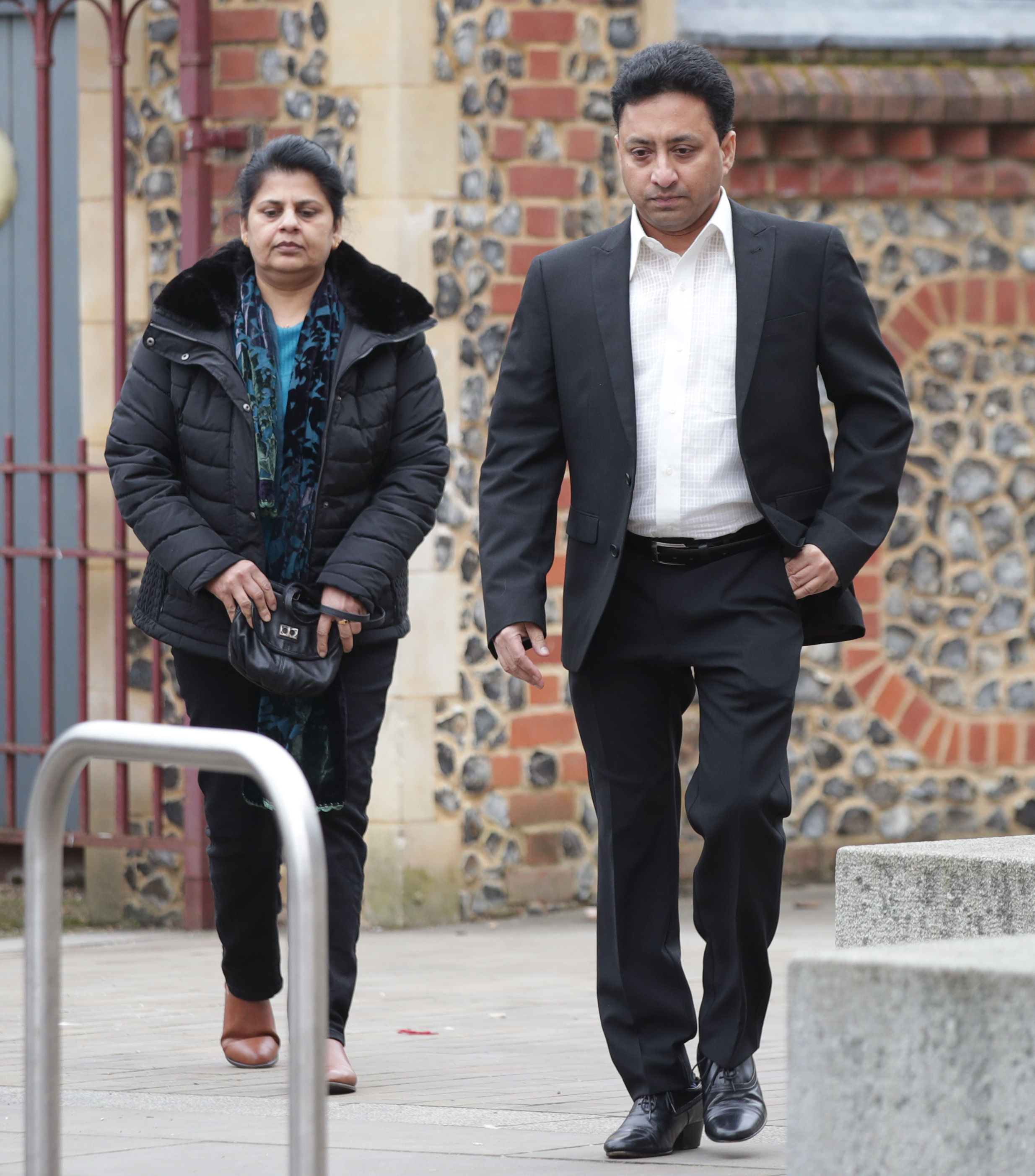 Ancy Joseph, widow of Cyriac Joseph, accompanied by Matthew John, a spokesman for the family and Ancy's cousin, arriving at Reading Crown Court (Yui Mok/PA)